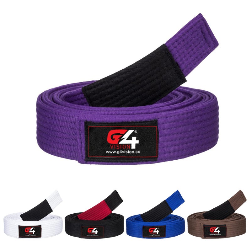 G4 VISION G4 Jiu Jitsu BJJ Belts Brazilian Adult A1 A2 A3 A4 Black Brown Purple Blue White (Purple, A4) - Image 1